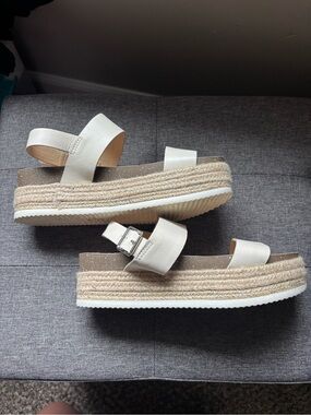 chelsea crew Cream Espadrille Platform Sandal